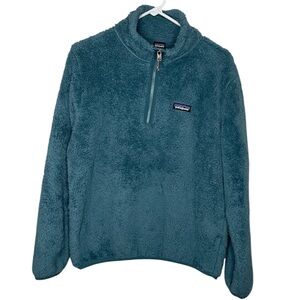 Patagonia Teal Furry Fleece Quarter Zip Pullover-Women’s Small